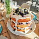 Gâteau en couches au citron et Myrtilles