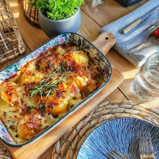Gratin de pommes de terre nouvelles au comté