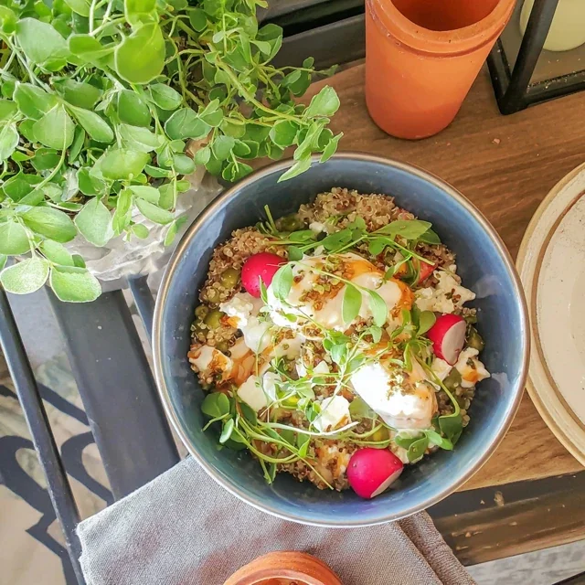 Bowl de Quinoa aux Radis, Petits Pois et Feta