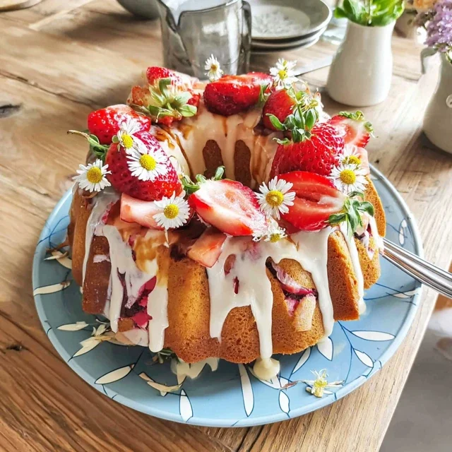 Gâteau Marbré Vanille Fraise pour Anniversaire