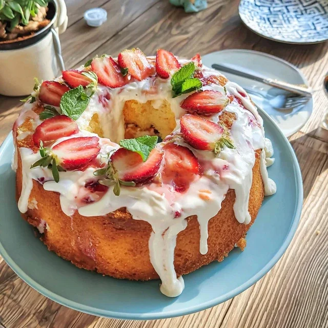 Gâteau Marbré Vanille Fraise pour Anniversaire