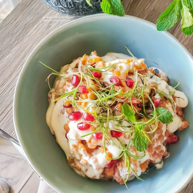 Salade de Lentilles Corail à la Menthe et Grenade
