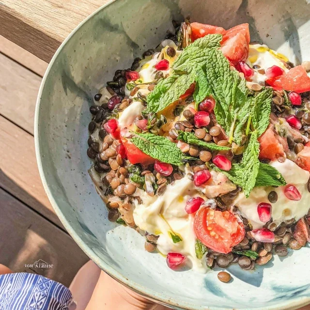 Salade de Lentilles Corail à la Menthe et Grenade