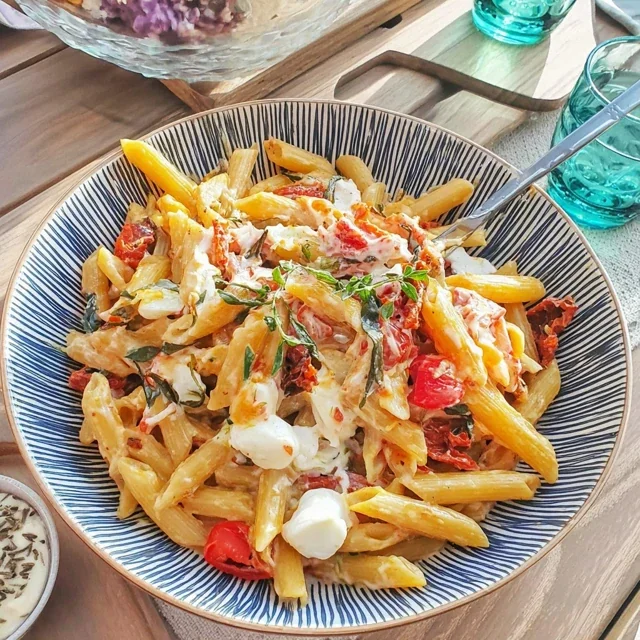 Salade de pates aux Tomates Séchées et Mozzarella