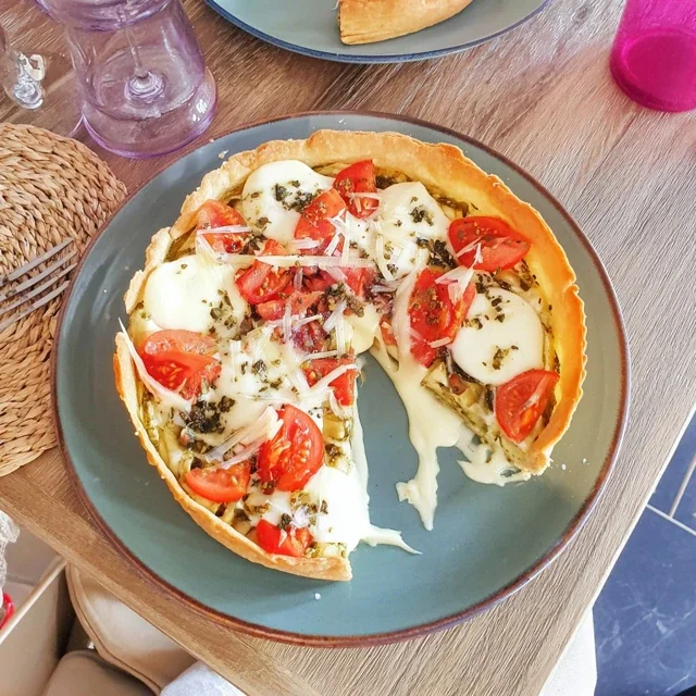 Tarte Soleil au Pesto et Mozzarella